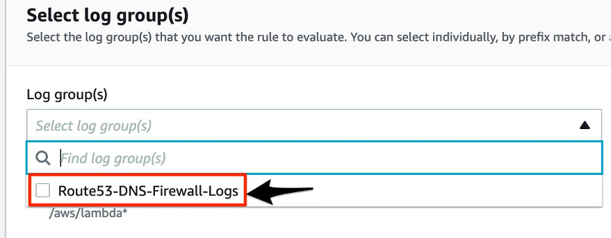 Image showing selecting Log groups