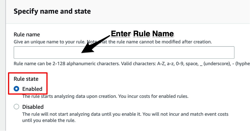 Image showing CloudWatch Contributor DNS Firewall Sample Rule configuration options