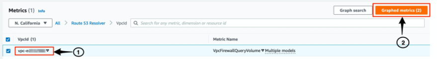 Image showing CloudWatch VpcId Metric config