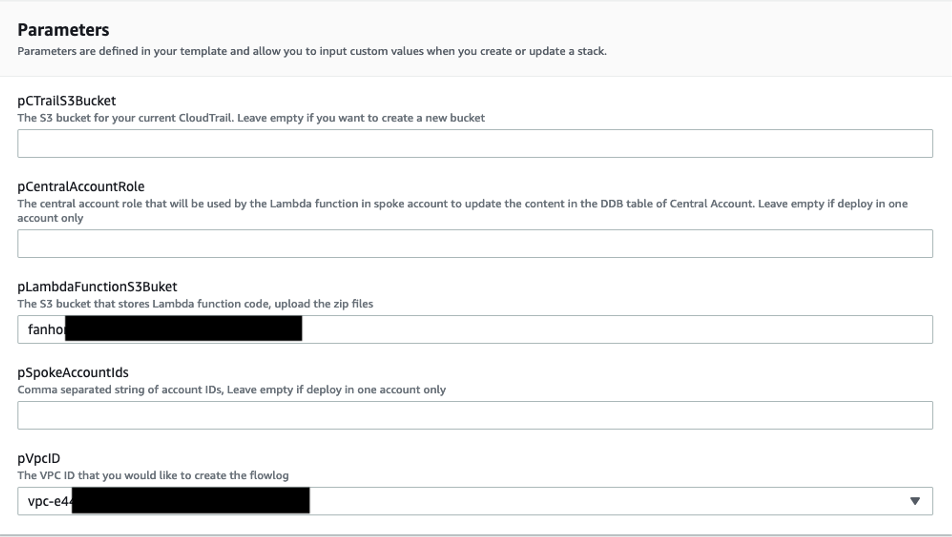 Parameters for evaluating data transfer between Availability Zones in DTAZ-single- account stack