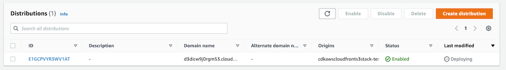 Distribution status screenshot