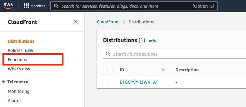 CloudFront console screenshot