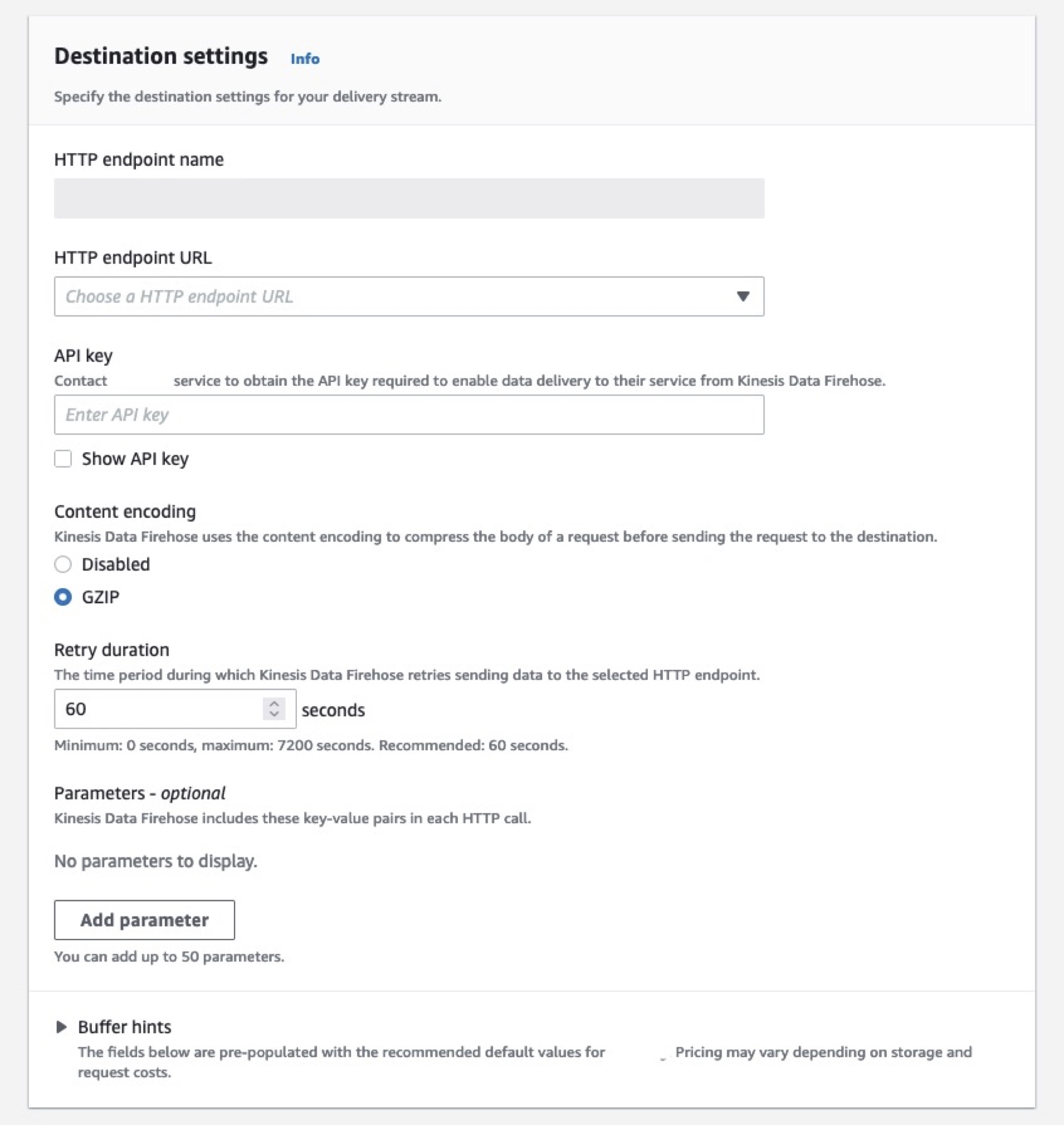 Figure 3 - Choose the destination settings for the third-party partner.