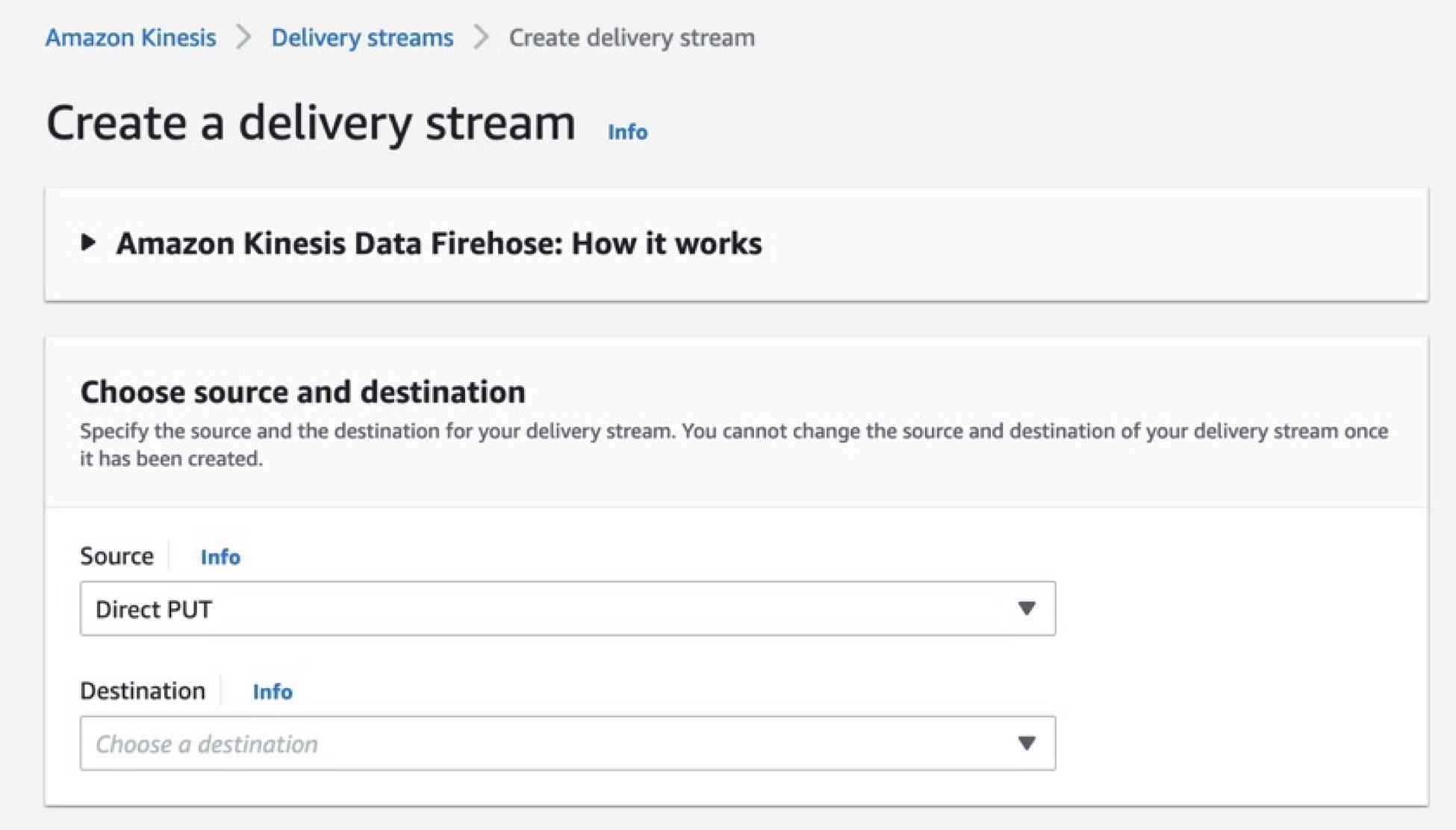 Figure 2 - Create a Kinesis Data Firehose data stream