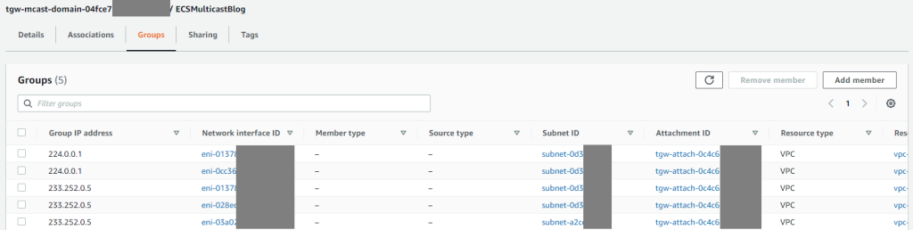 Transit Gateway Multicast Groups