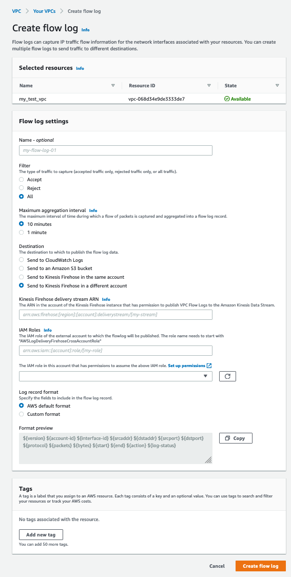 Create a VPC Flow Log