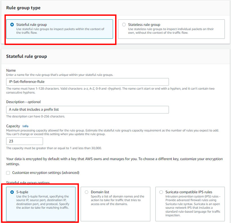 Creating the Network Firewall stateful rule group