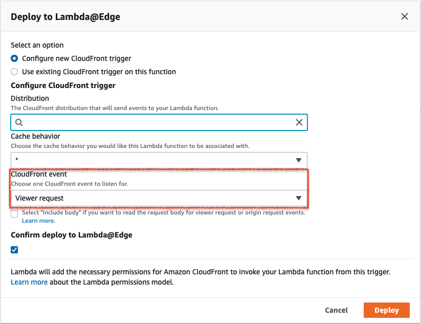 Figure 4: Deploy to Lambda@Edge