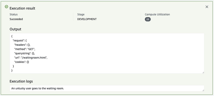 Figure 8. CloudFront Function's response when requested without premium cookie