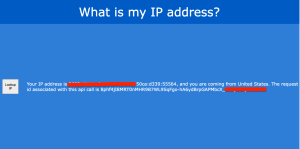 What's my address single-page application (SPA) page displaying the IP address, location and AWS CloudFront request ID