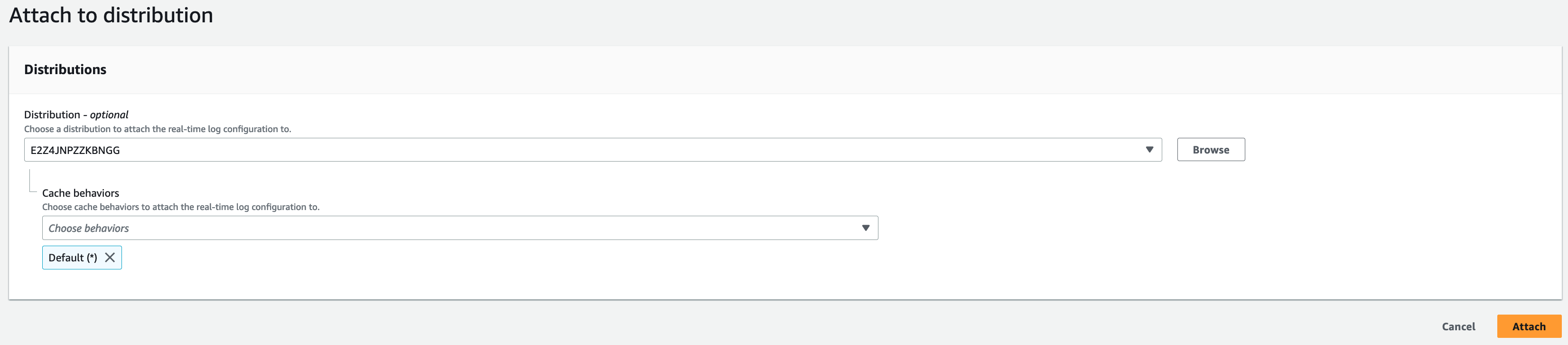 Real Time Logs Attachment to Distribution