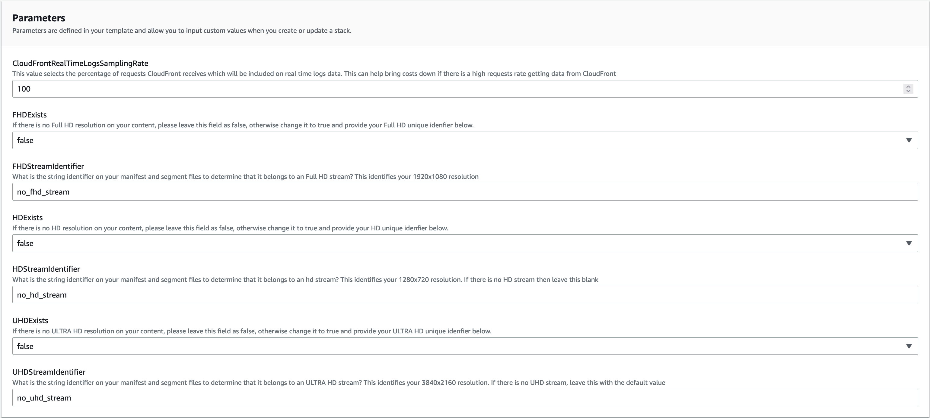 CloudFormation Parameters