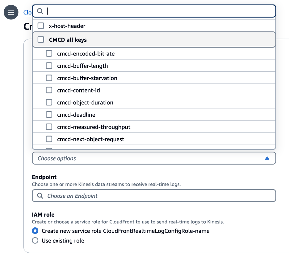 CloudFront CMCD Real Time Log