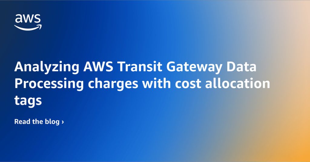 Analyzing AWS Transit Gateway Data Processing charges with cost allocation tags