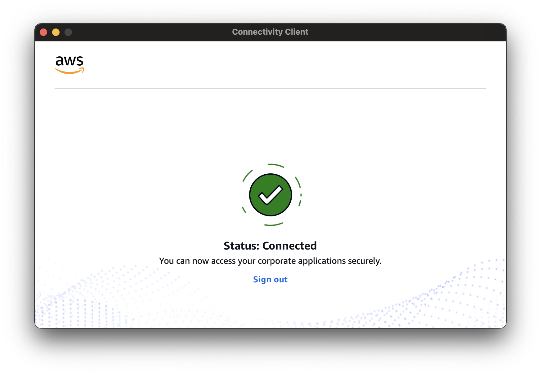 图 13: Connectivity Client 连接时的状态