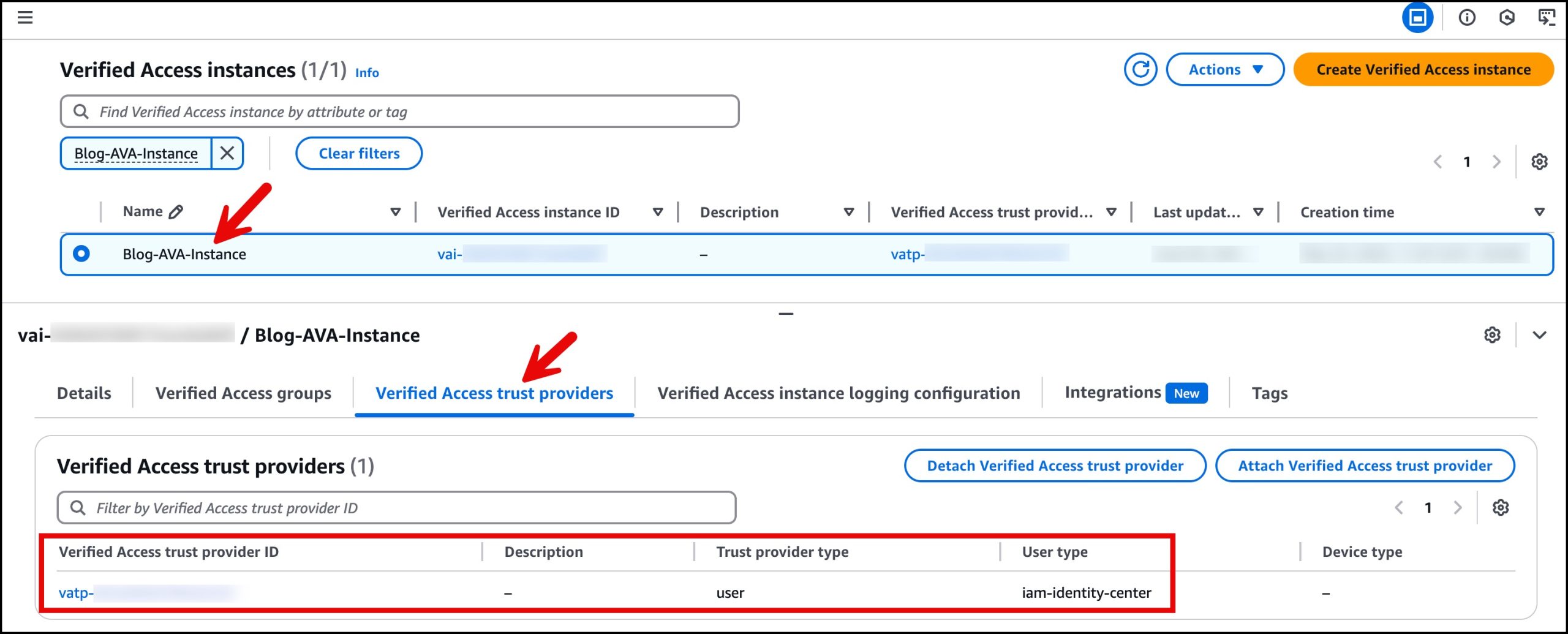 图 5: Verified Access 实例使用 iam-identity-center 作为用户类型