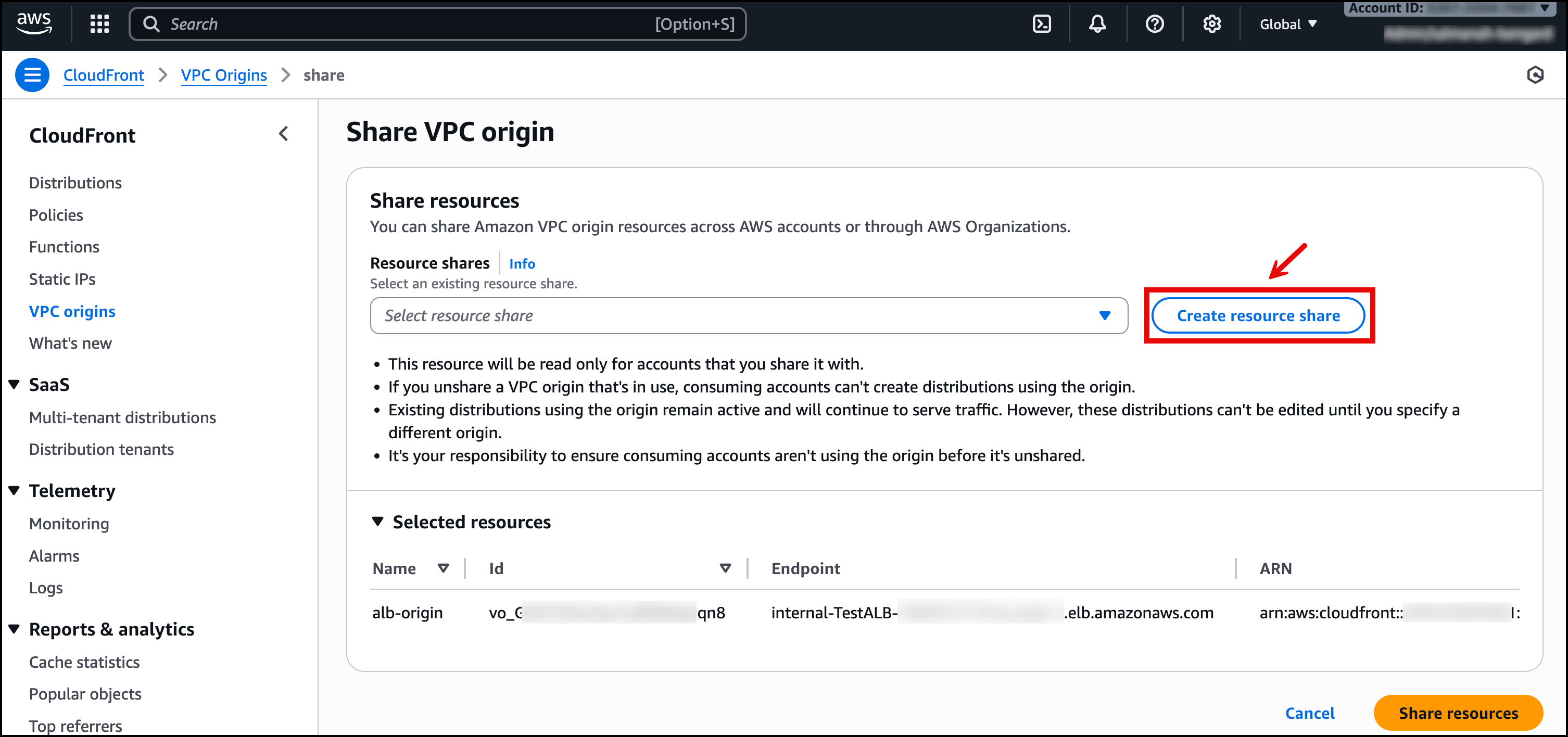 Create Resource Share