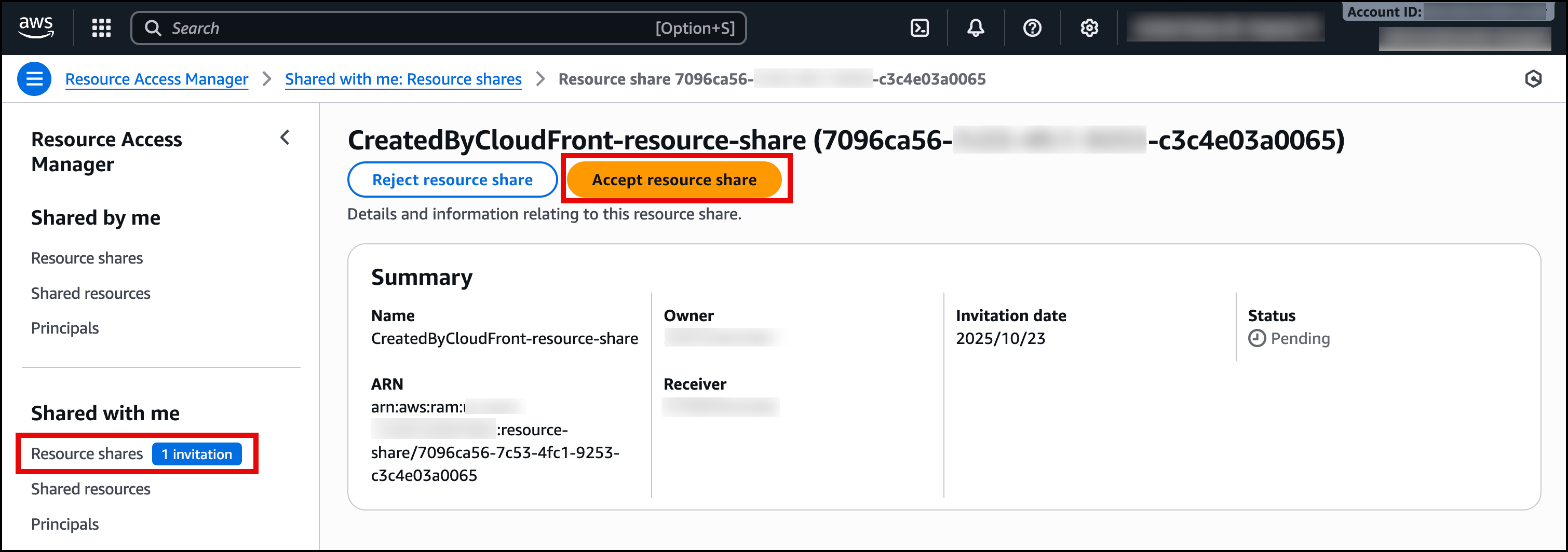Accept Resource Share