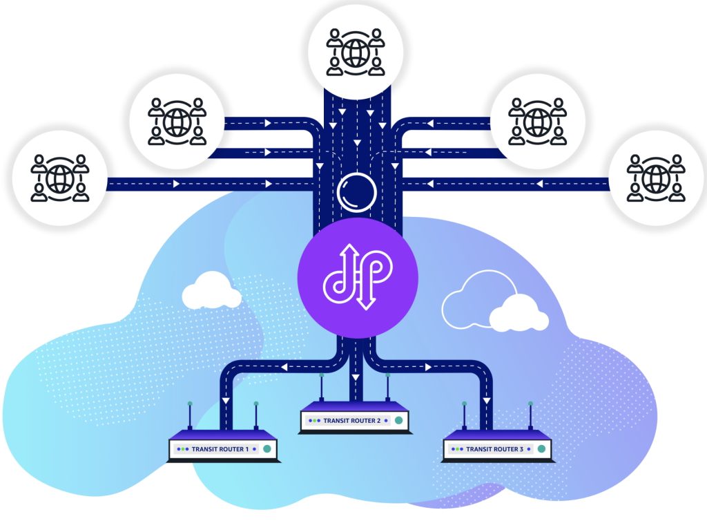 Transit routers peering with other networks