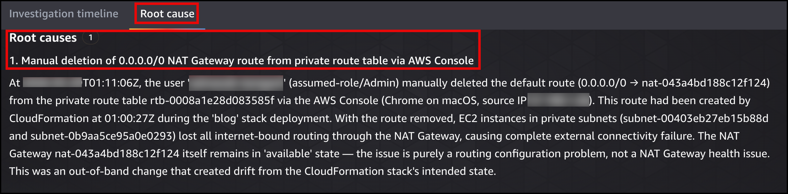 DevOps Agent 根因分析