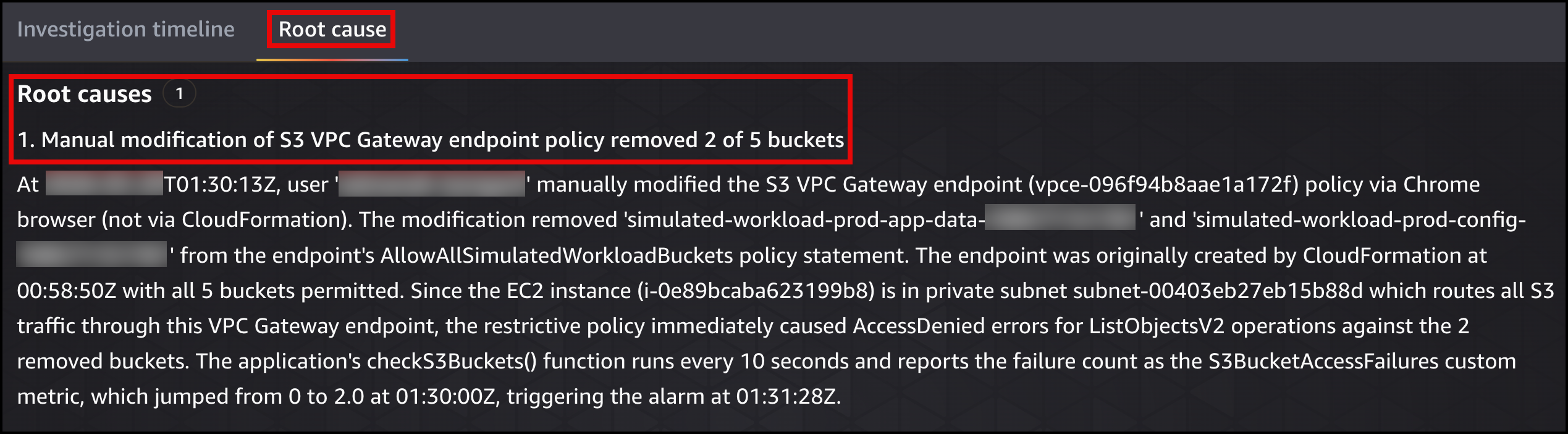 DevOps Agent 根因分析