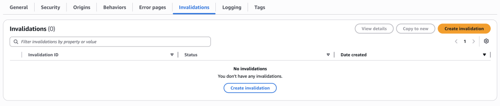 Create invalidation