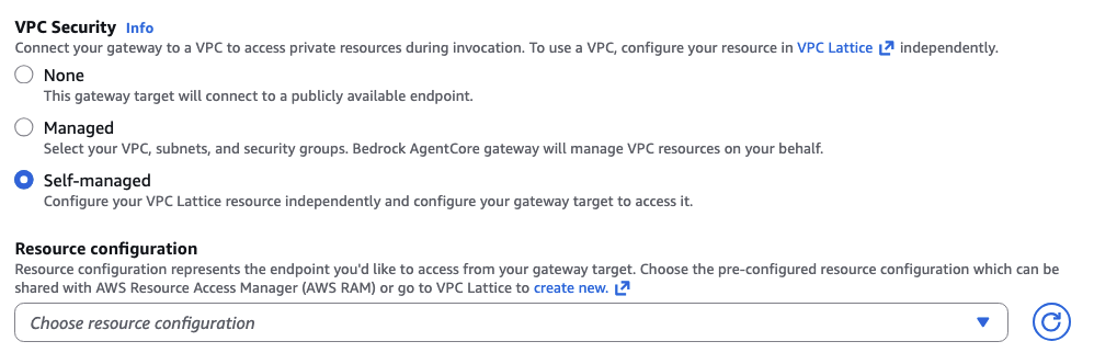 Private connectivity patterns for Amazon Bedrock AgentCore Gateway ...