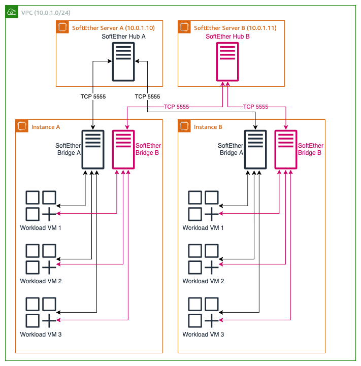 Figure 5: Dual SoftEther Server Redundancy