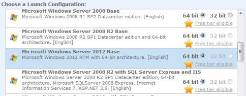 Microsoft Windows Server 2012 AWS instance