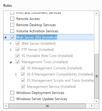 Web Server role for Windows