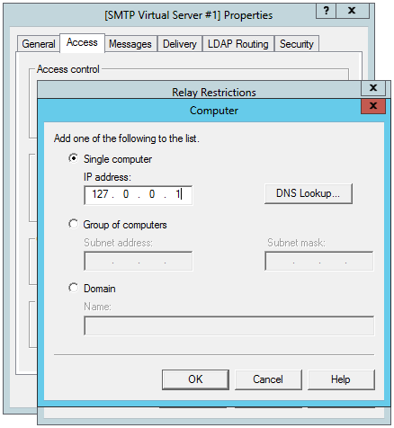 Grant localhost relaying permissions