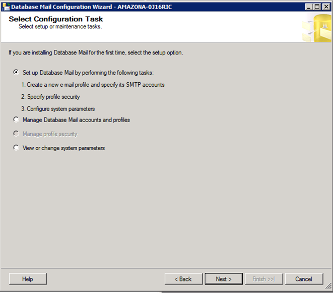 Microsoft SQL Server Select Configuration Wizard