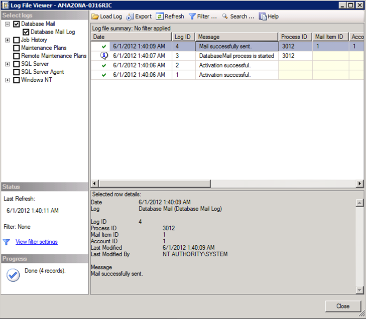 Microsoft SQL Server Log View