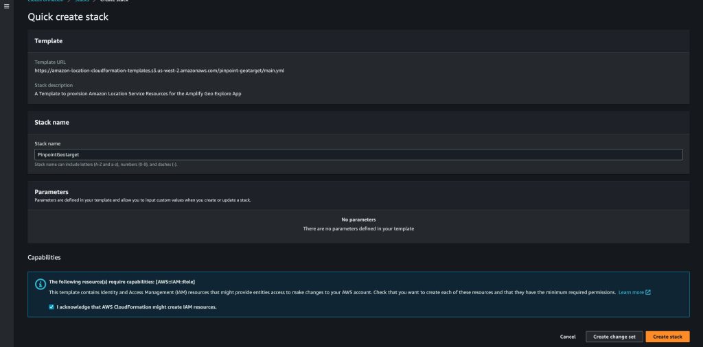 Fig 2. Cloudformation Console