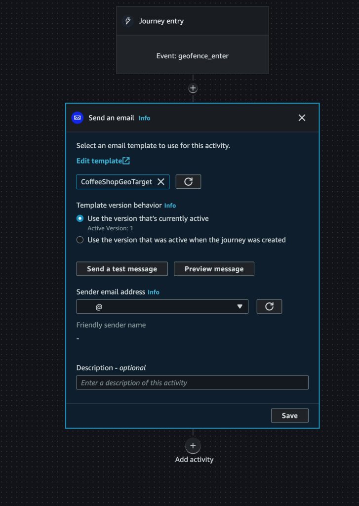 Fig. 11: Journey email destination configuration