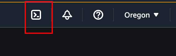 Fig. 13: Location of AWS Cloudshell in the AWS Console