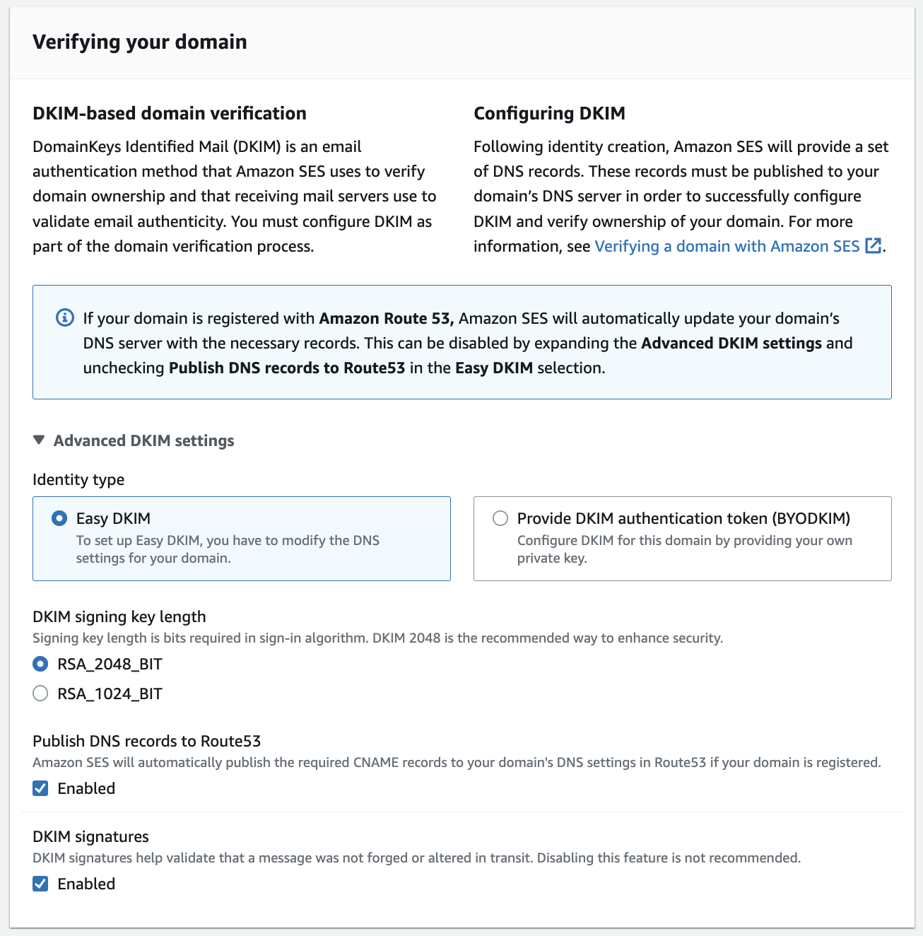 Signing your SES mail with DKIM using PHPMailer and Route 53