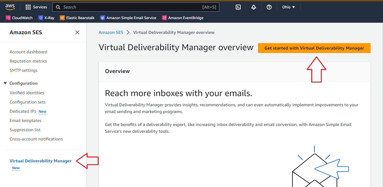 How to enable deliverability features in Amazon SES 