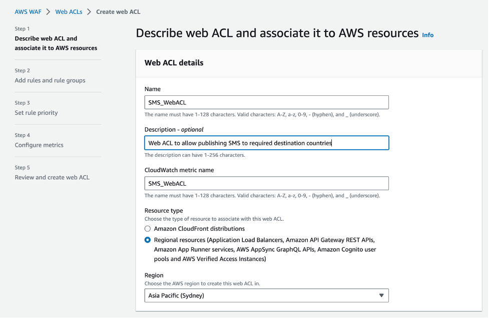 Web ACL details