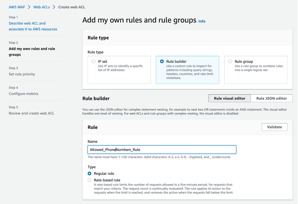 Web ACL Rule Builder