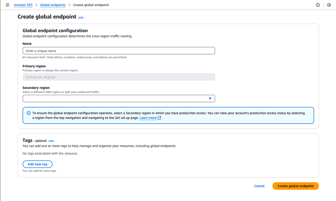 Create Global Endpoint