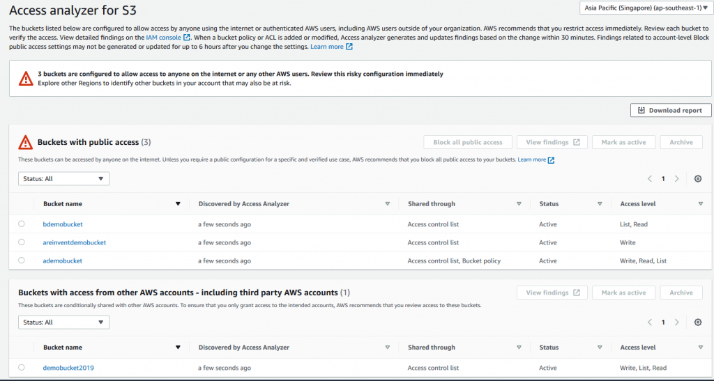 Access Analyzer for S3 - Results Screenshot