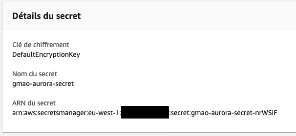 Détails du secret