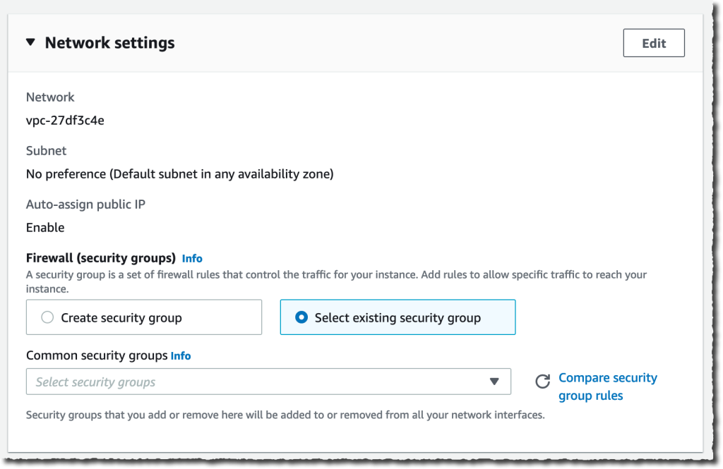 EC2 Network and Security grouo