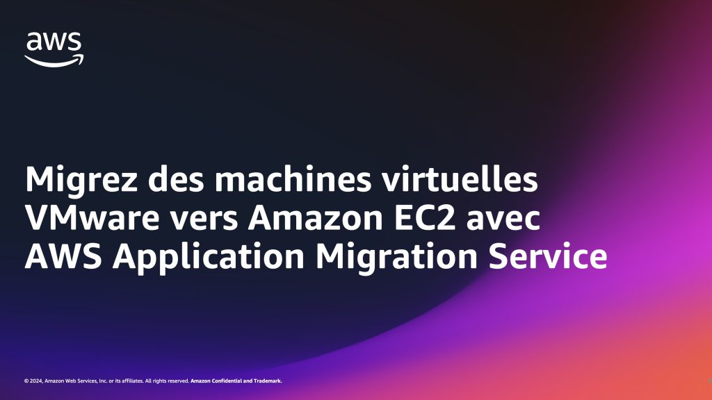 Migrez des machines virtuelles VMware vers Amazon EC2 avec AWS Application Migration Service