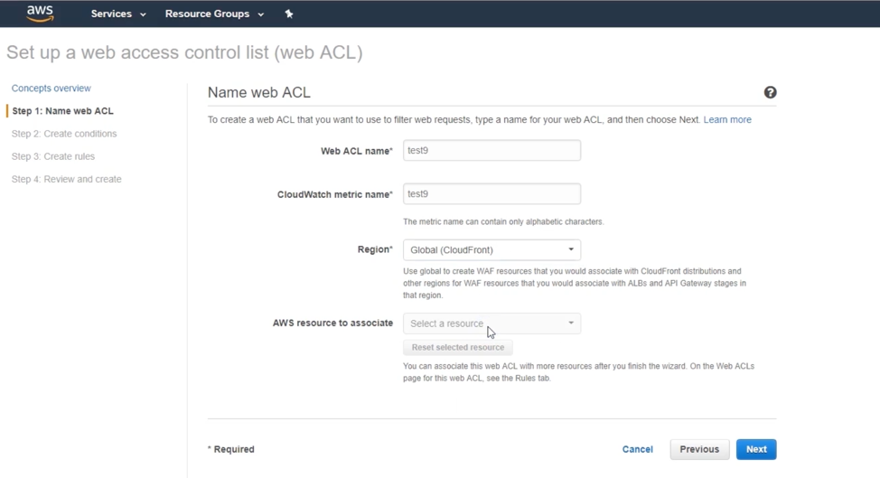 Fortinet name web ACL