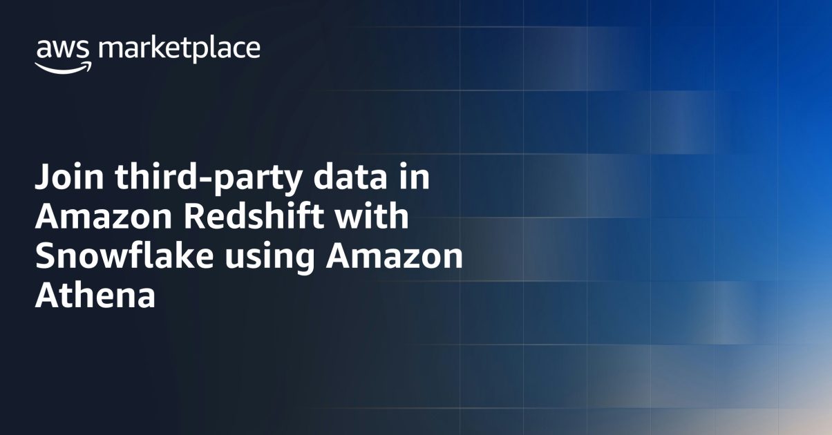 Join thirdparty data in Amazon Redshift with Snowflake using Amazon