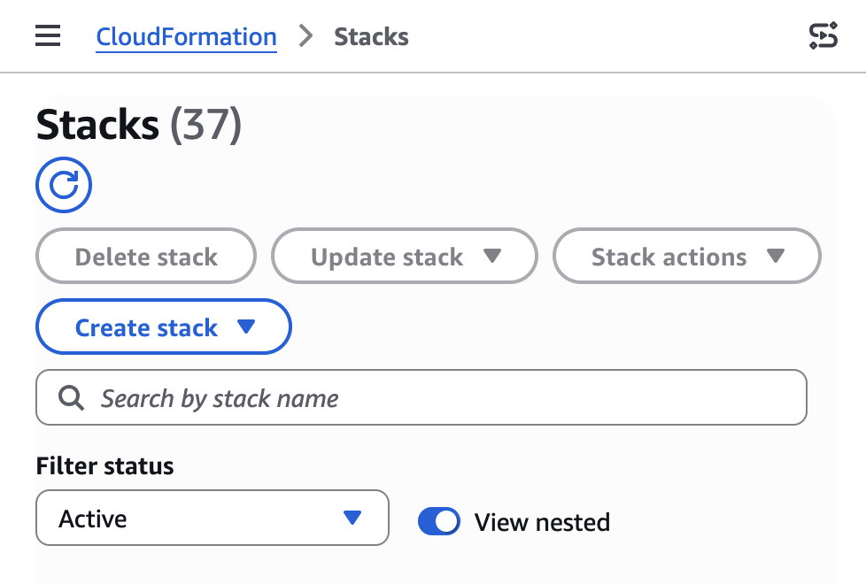 Figure 3: AWS CloudFormation console create stack interface for AWS Marketplace monitoring deployment