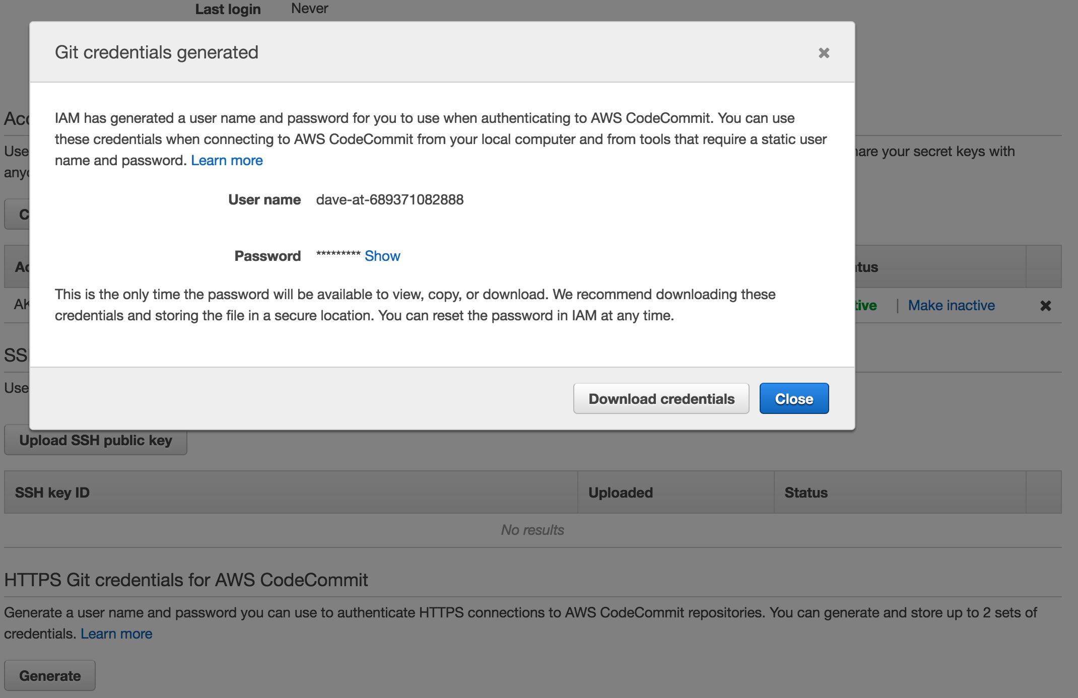 Introducing Git Credentials A Simple Way To Connect To Aws Codecommit Repositories Using A Static User Name And Password Aws Devops Blog