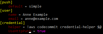 Git credential helper configuration